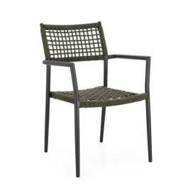 CALETA CHARC/GREEN CHAIR W-ARMREST