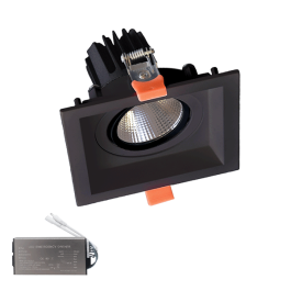 Square LED spot light 30W 230V 4000K BL+emergency kit