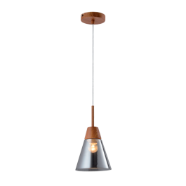 BRADLEY PENDANT 1xE27 WOOD/GREY