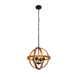 TINO PENDANT 4XE14 BLACK MATT/WOOD