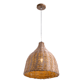 WOODY-2 PENDANT 1XE27 WOOD/RATTAN