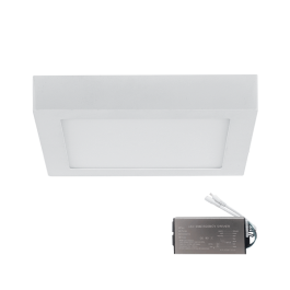 LED panel square surface mount 18W 6400K+ emergency kit