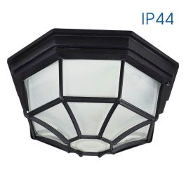 V CEILING LIGHT BERLIN 1xE27 IP44 BLACK