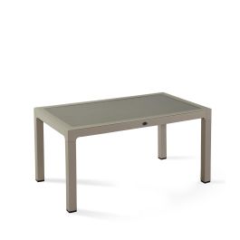 Градинска маса със стъклен плот Novussi Wood, 90x150 см, капучино
