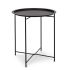 Folding table with removable tray WISSANT 46x52 cm. black