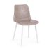 KYRA BEIGE VINTAGE PU WHITE FRAME CHAIR