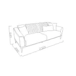 Three-seater sofa MONACO 230x88x84cm Nevada anthracite thumbnail