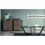 Dining table COSMOPOLITAN with solid top and metal base 220x100x75,5cm Rovere grigio thumbnail