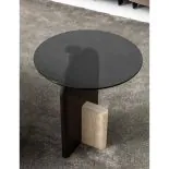 Side Table FIN ecru mat/dark brown thumbnail