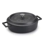 Cast iron round cocotte with lid 28cm 3,4l matte black thumbnail