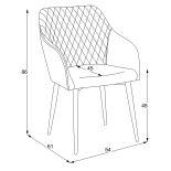 Chair Rarra 59x63x85cm Milo 16/grey thumbnail