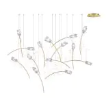 Pendant TULIP 14X3,2W LED 3000K transparent/brass thumbnail