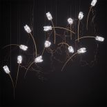 Pendant TULIP 14X3,2W LED 3000K transparent/brass thumbnail