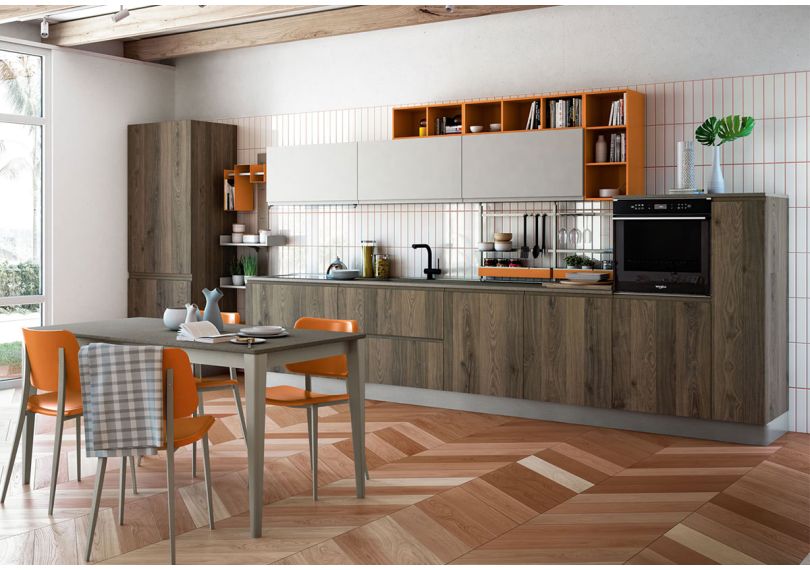 Модулна кухня по поръчка серия JEY FEEL линейна 3.6 метра