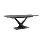 Extendable dining table Johannes, 160-200x90 cm, Black, marble effect