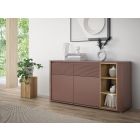 Комод TWO, теракота/дъб маувела