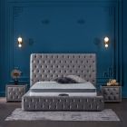 Bedstead with headboard 180x200 PLATINUM grey