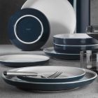 Dinner set Crouton 24 pcs. white/navy blue