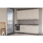 Права кухня LINE, 240 см, лице сиво ангора, плот антрацит и гръб светло сиво