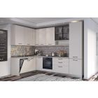 Ъглова кухня VANIA, 187x320 см, лице кашмир, плот и гръб цимент