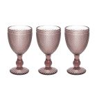 Set of 3 GOBL. CYCLAMEN GLASS DIAMANTE CICLAMINO, 280 ml