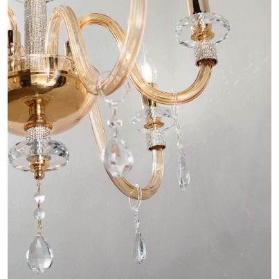 DIDO/12 Chandelier 12XE14 Ambra/Gold
