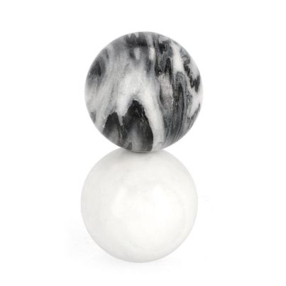 KANDY SPHERE GREY-WH MARBLE DECOR H18