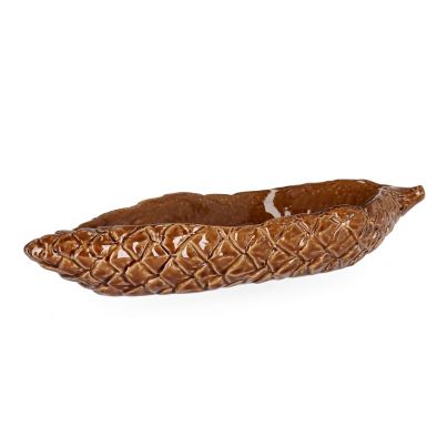PIGNA BROWN DECORATIVE LEAF 34X12,5