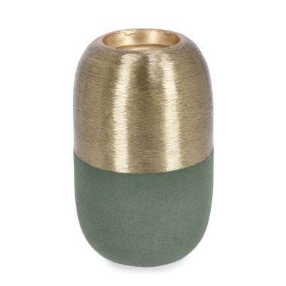 SAAD GREEN GOLD CANDLE HOLDER H11