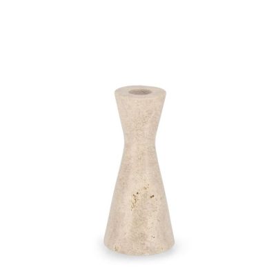 TIRAK BEIGE TRAVERTINE CANDLE HOLDER H15