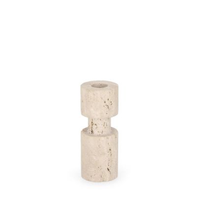 TIRAK BEIGE TRAVERTINE CANDLE HOLDER H12