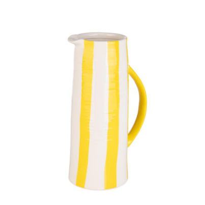 Bizzotto Joly White-Yellow Jug Vase H 27.5cm