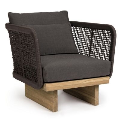 XYLIA DARK ARMCHAIR WITH CUSHIONS