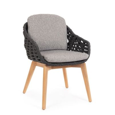 TAMIRES CHARCOAL CHAIR W-ARMREST W-CUSH