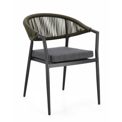 MILLOR CHARCJA60/GREEN CHAIR W-ARMREST W