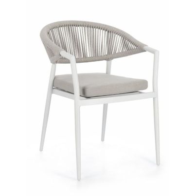 MILLOR WHITE JA61 CHAIR W-ARMREST W-CUSH