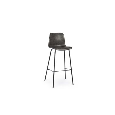 Bizzotto Kyra Grey Vintage Faux Leather Bar Stool