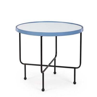 PAINTER BLUE RO COFFE TABLE W-MIRR D58.5
