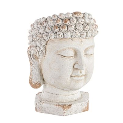 BUDDHA HEAD ROUND MAGNESIA VASE D35