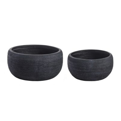 SET2 GRAFFITI BLACK BOWL VASE HOLDER