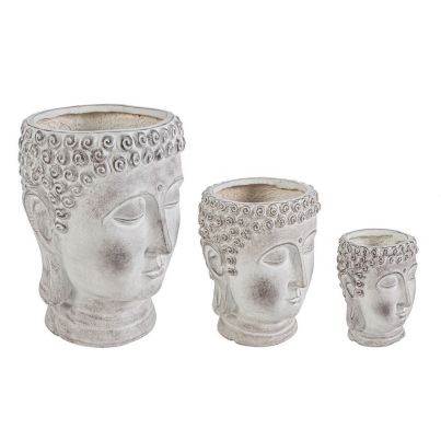 SET3 BUDDHA HEAD VASE HOLDER