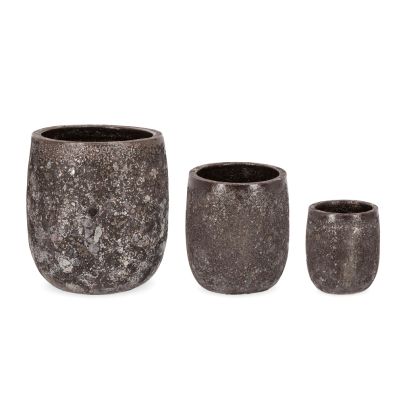 Decorative pot 3 pcs. DUYEN 36x41/26x30/20x23 cm. rusty