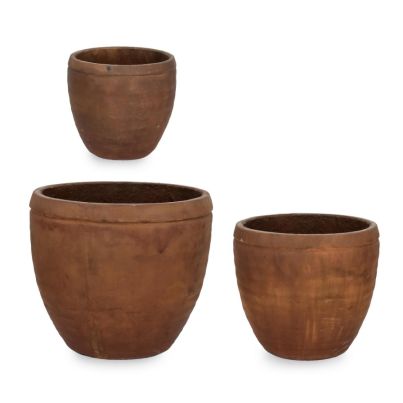 SET3 MEILI RO LOW RUSTY VASE HOLDER