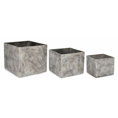 SET3 MEILI SQ HIGH GREY VASE HOLDER