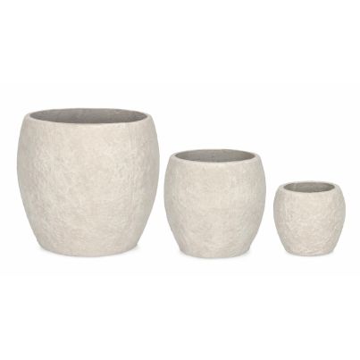 SET3 MEILI ROUNDED BEIGE VASE HOLDER