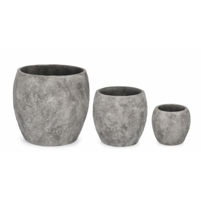 SET3 MEILI ROUNDED GREY VASE HOLDER