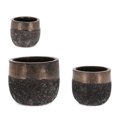 DUYEN SET3 LOW RO RUSTY VASE HOLDER
