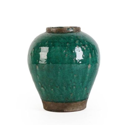 RUNE TERRACOTTA GREEN VASE H. H28,5