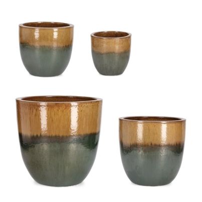 THRAN SET3 OCHRE MELANGE VASE HOLD.