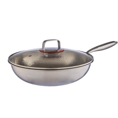 Three-layered Wok Pan CHROM with Lid, Stainless Steel, 32 cm